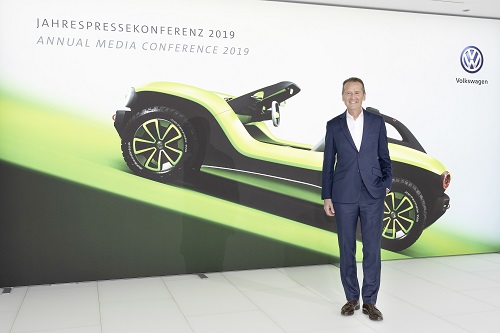VW-Chef Herbert Diess bei der Jahrespressekonferenz der Marke Volkswagen 2019